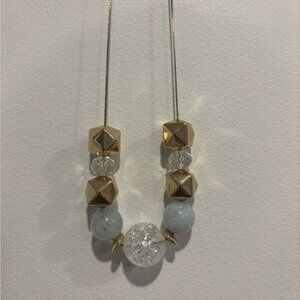 Forever 21 Gold and Clear Beaded Necklace